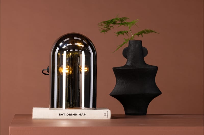 Kasav Bordlampe 32 cm - Lysegrå - Vinduslampe på fot - Soveromslampe - Stuelampe - Nattlampe bord - Vinduslampe - Bordlampe