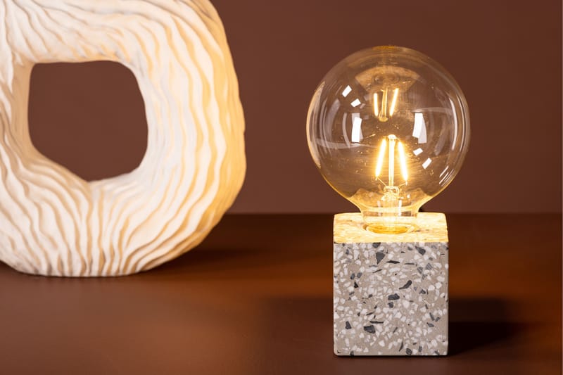 Konika Bordlampe 9 cm - Hvit - Vinduslampe på fot - Soveromslampe - Stuelampe - Nattlampe bord - Vinduslampe - Bordlampe