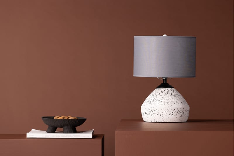 Lalan Bordlampe 36 cm - Hvit - Vinduslampe på fot - Soveromslampe - Stuelampe - Nattlampe bord - Vinduslampe - Bordlampe