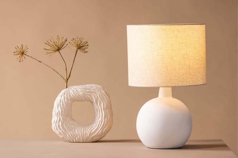 Makiko Bordlampe 51 cm - Beige - Vinduslampe på fot - Soveromslampe - Stuelampe - Nattlampe bord - Vinduslampe - Bordlampe