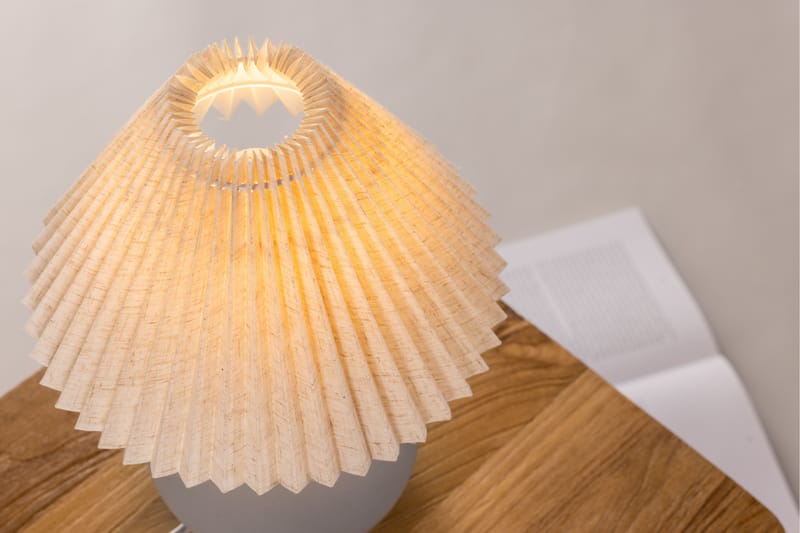 Manno Bordlampe 37 cm - Grå - Vinduslampe på fot - Soveromslampe - Stuelampe - Nattlampe bord - Vinduslampe - Bordlampe