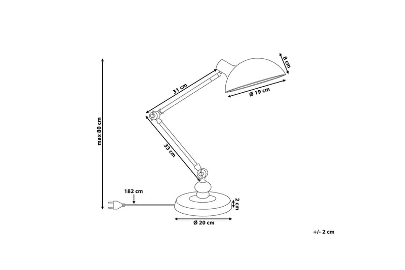 Meramec Bordlampe 20 cm - Hvit - Belysning - Innendørsbelysning & Lamper - Bordlampe