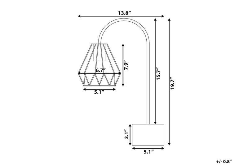 Mooni Bordlampe 35 cm - Kobber - Vinduslampe på fot - Soveromslampe - Stuelampe - Nattlampe bord - Vinduslampe - Bordlampe
