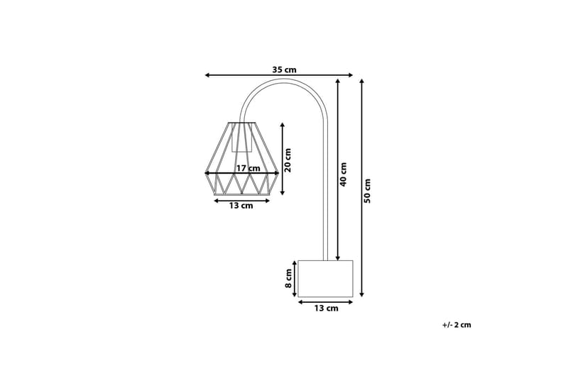 Mooni Bordlampe 35 cm - Kobber - Vinduslampe på fot - Soveromslampe - Stuelampe - Nattlampe bord - Vinduslampe - Bordlampe