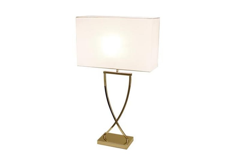 Omega Bordlampe Hvit/Gull - By Rydéns - Bordlampe - Stuelampe - Vinduslampe på fot - Vinduslampe - Nattlampe bord - Soveromslampe