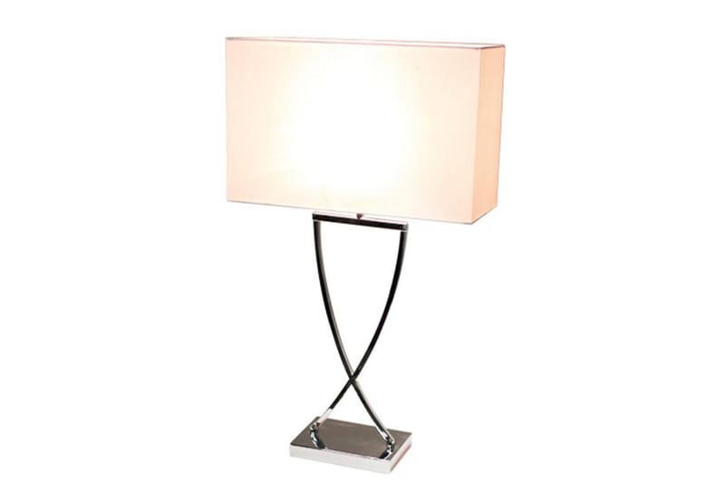 Omega Bordlampe Hvit/Krom - By Rydéns - Bordlampe - Stuelampe - Vinduslampe på fot - Vinduslampe - Nattlampe bord - Soveromslampe