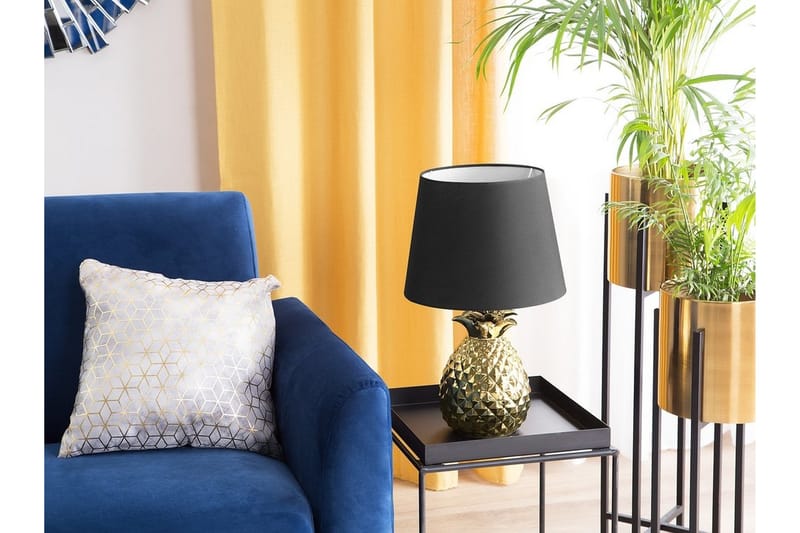 Pineapple Bordlampe 32 cm - Gull - Vinduslampe på fot - Soveromslampe - Stuelampe - Nattlampe bord - Vinduslampe - Bordlampe