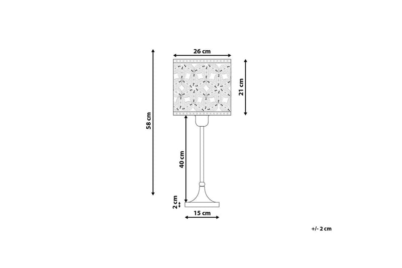 Sajo L Bordlampe 26 cm - Sølv - Vinduslampe på fot - Soveromslampe - Stuelampe - Nattlampe bord - Vinduslampe - Bordlampe