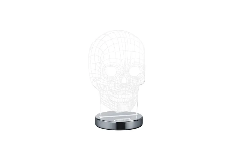 Skull Bordlampe LED Krom, Krom