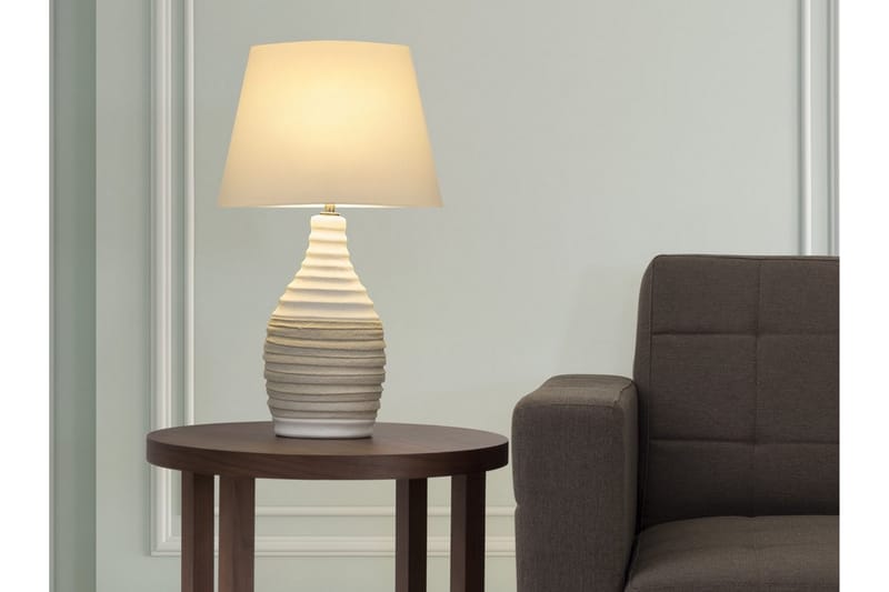 Tormes Bordlampe 33 cm - Hvit - Bordlampe - Stuelampe - Vinduslampe på fot - Vinduslampe - Nattlampe bord - Soveromslampe
