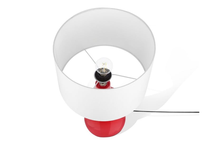 Triversa Bordlampe 32 cm - Rød - Bordlampe - Stuelampe - Vinduslampe på fot - Vinduslampe - Nattlampe bord - Soveromslampe