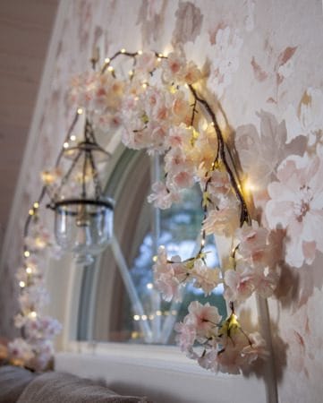 CherryFlower Girlander 180 cm, transparent rosa
