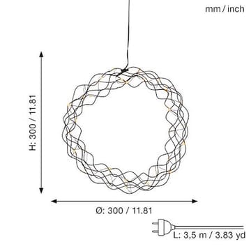 Curly krans med belysning 30 cm - svart - Belysning - Innendørsbelysning & Lamper - Dekorasjonsbelysning