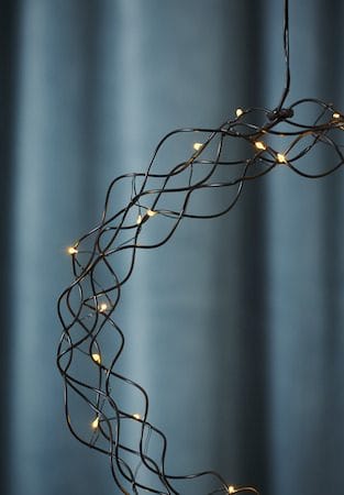Curly krans med belysning 30 cm - svart - Belysning - Innendørsbelysning & Lamper - Dekorasjonsbelysning