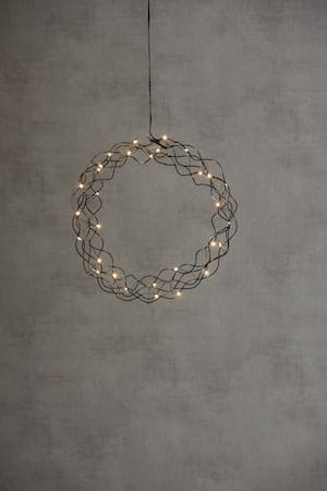 Curly krans med belysning 30 cm - svart - Belysning - Innendørsbelysning & Lamper - Dekorasjonsbelysning