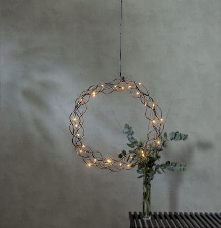 Curly krans med belysning 30 cm - svart - Belysning - Innendørsbelysning & Lamper - Dekorasjonsbelysning