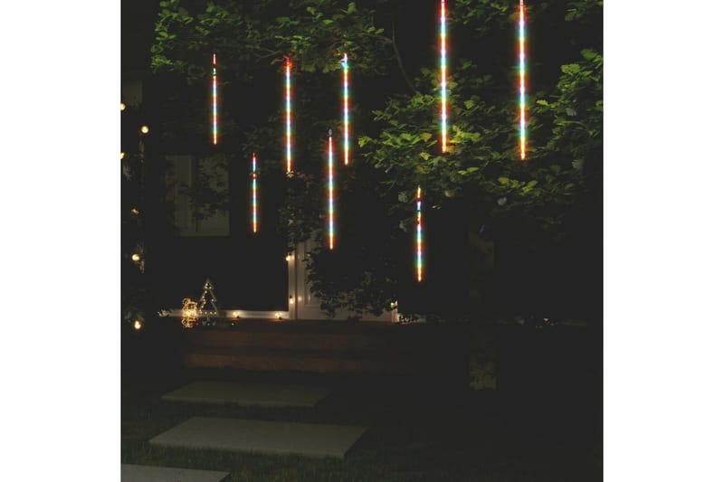8stk Meteorlys 50 cm 288 LED innendørs og utendørs - Flerfarget - Dekorasjonsbelysning - Bokhyllebelysning - Lysslynge - Trappebelysning