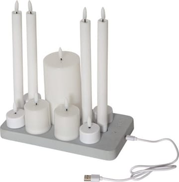 Flamme Charge LED-lys 24 cm - hvit - Belysning - Innendørsbelysning & Lamper - Dekorasjonsbelysning