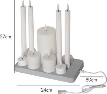 Flamme Charge LED-lys 24 cm - hvit - Belysning - Innendørsbelysning & Lamper - Dekorasjonsbelysning