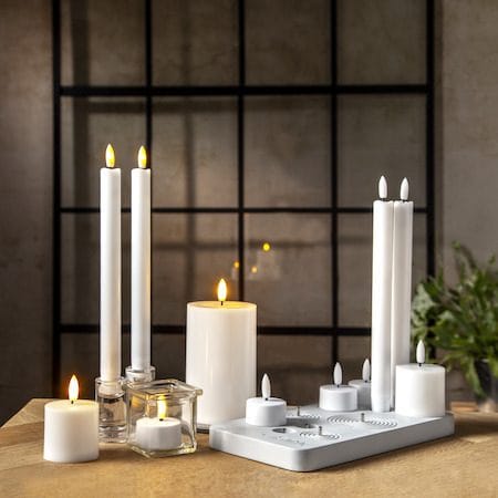 Flamme Charge LED-lys 24 cm - hvit - Belysning - Innendørsbelysning & Lamper - Dekorasjonsbelysning