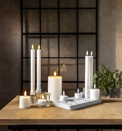 Flamme Charge LED-lys 24 cm - hvit - Belysning - Innendørsbelysning & Lamper - Dekorasjonsbelysning