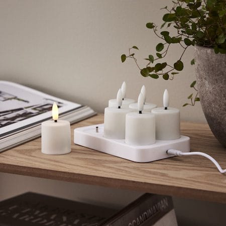 Flamme Charge LED-lys 6-pakning 14 cm - hvit - Belysning - Innendørsbelysning & Lamper - Dekorasjonsbelysning