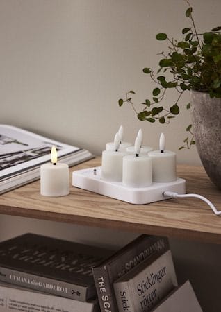 Flamme Charge LED-lys 6-pakning 14 cm - hvit - Belysning - Innendørsbelysning & Lamper - Dekorasjonsbelysning