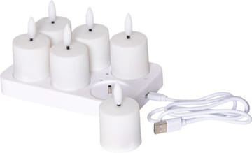 Flamme Charge LED-lys 6-pakning 14 cm - hvit - Belysning - Innendørsbelysning & Lamper - Dekorasjonsbelysning