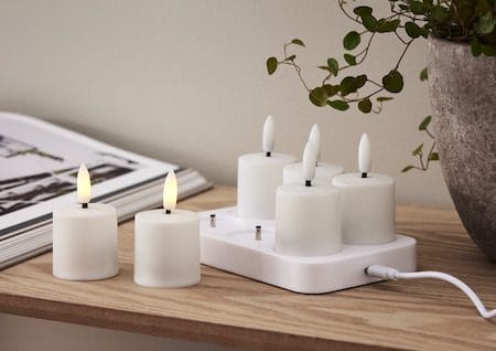 Flamme Charge LED-lys 6-pakning 14 cm - hvit - Belysning - Innendørsbelysning & Lamper - Dekorasjonsbelysning