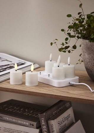 Flamme Charge LED-lys 6-pakning 14 cm - hvit - Belysning - Innendørsbelysning & Lamper - Dekorasjonsbelysning