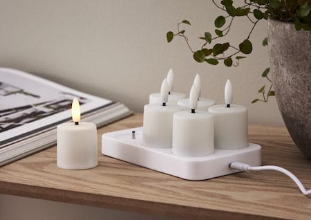 Flamme Charge LED-lys 6-pakning 14 cm - hvit - Belysning - Innendørsbelysning & Lamper - Dekorasjonsbelysning