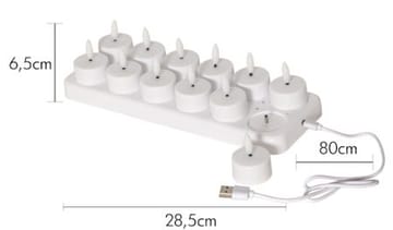 Flamme Charge LED-telys 12-pakning - hvit - Belysning - Innendørsbelysning & Lamper - Dekorasjonsbelysning