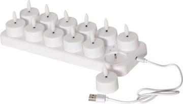 Flamme Charge LED-telys 12-pakning - hvit - Belysning - Innendørsbelysning & Lamper - Dekorasjonsbelysning