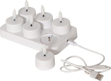 Flamme Charge LED-telys 6-pakning - hvit - Belysning - Innendørsbelysning & Lamper - Dekorasjonsbelysning