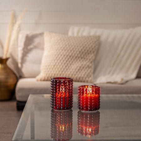 Flamme Dotty LED-lys 9 cm - rød - Belysning - Innendørsbelysning & Lamper - Dekorasjonsbelysning