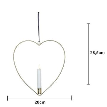 Flamme Heart innendørsdekorasjon 28 cm - Messing - Belysning - Innendørsbelysning & Lamper - Dekorasjonsbelysning