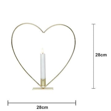 Flamme Heart innendørsdekorasjon 28 cm - Messing - Belysning - Innendørsbelysning & Lamper - Dekorasjonsbelysning