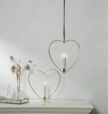 Flamme Heart innendørsdekorasjon 28 cm - Messing - Belysning - Innendørsbelysning & Lamper - Dekorasjonsbelysning