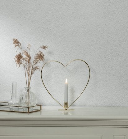 Flamme Heart innendørsdekorasjon 28 cm - Messing - Belysning - Innendørsbelysning & Lamper - Dekorasjonsbelysning