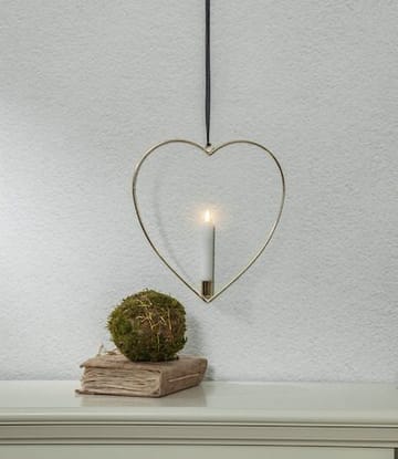 Flamme Heart innendørsdekorasjon 28 cm - Messing - Belysning - Innendørsbelysning & Lamper - Dekorasjonsbelysning