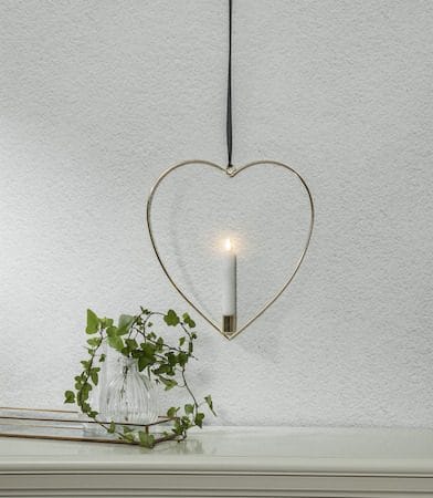 Flamme Heart innendørsdekorasjon 28 cm - Messing - Belysning - Innendørsbelysning & Lamper - Dekorasjonsbelysning