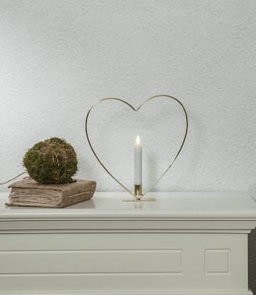 Flamme Heart innendørsdekorasjon 28 cm - Messing - Belysning - Innendørsbelysning & Lamper - Dekorasjonsbelysning