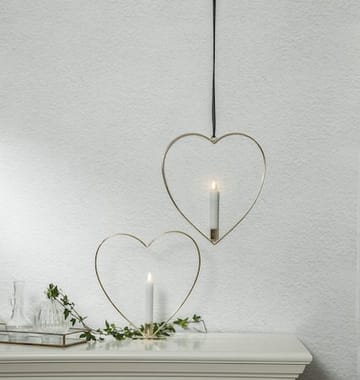Flamme Heart innendørsdekorasjon 28 cm - Messing - Belysning - Innendørsbelysning & Lamper - Dekorasjonsbelysning