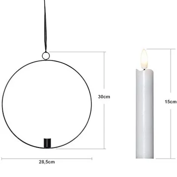Flamme Ring innendørsdekorasjon 28,5 cm - svart og hvit - Belysning - Innendørsbelysning & Lamper - Dekorasjonsbelysning