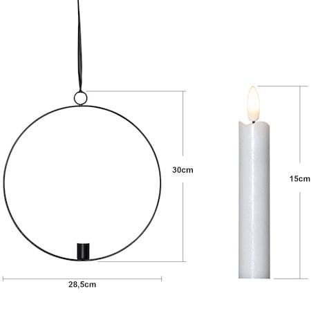 Flamme Ring innendørsdekorasjon 28,5 cm - svart og hvit - Belysning - Innendørsbelysning & Lamper - Dekorasjonsbelysning
