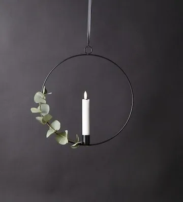 Flamme Ring innendørsdekorasjon 28,5 cm - svart og hvit - Belysning - Innendørsbelysning & Lamper - Dekorasjonsbelysning