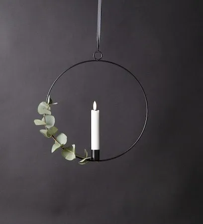 Flamme Ring innendørsdekorasjon 28,5 cm - svart og hvit - Belysning - Innendørsbelysning & Lamper - Dekorasjonsbelysning