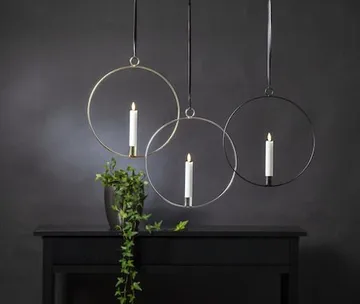 Flamme Ring innendørsdekorasjon 28,5 cm - svart og hvit - Belysning - Innendørsbelysning & Lamper - Dekorasjonsbelysning