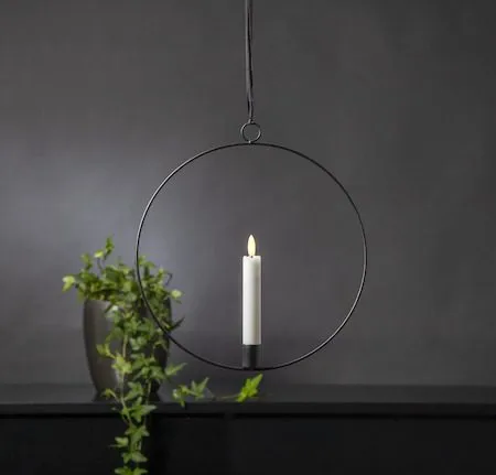 Flamme Ring innendørsdekorasjon 28,5 cm - svart og hvit - Belysning - Innendørsbelysning & Lamper - Dekorasjonsbelysning