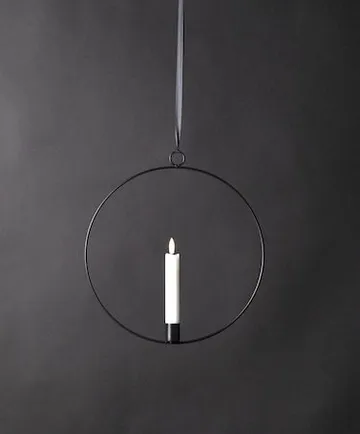 Flamme Ring innendørsdekorasjon 28,5 cm - svart og hvit - Belysning - Innendørsbelysning & Lamper - Dekorasjonsbelysning
